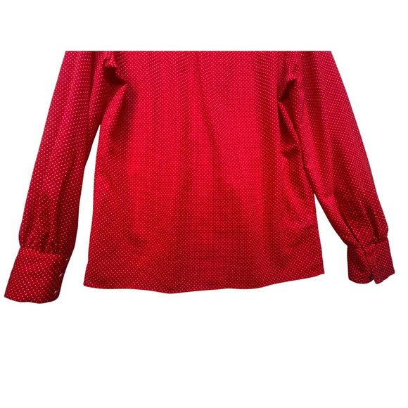 J. Crew Womens Polka Dot Button-Down Blouse Size 6 Red Long Sleeve Top Career Of - Picture 9 of 10